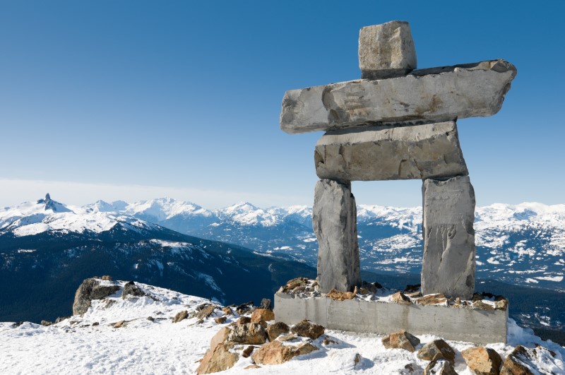 Inukshuk at the top of Whistler Mountain, Canada