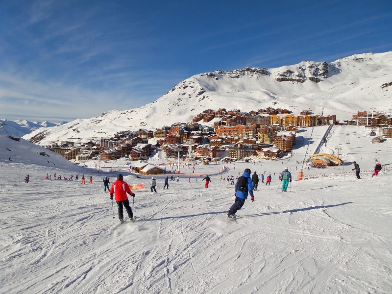 ski slope in the resort of Val Thorens France